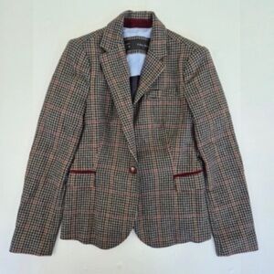 Zara Multicolor Plaid Blazer